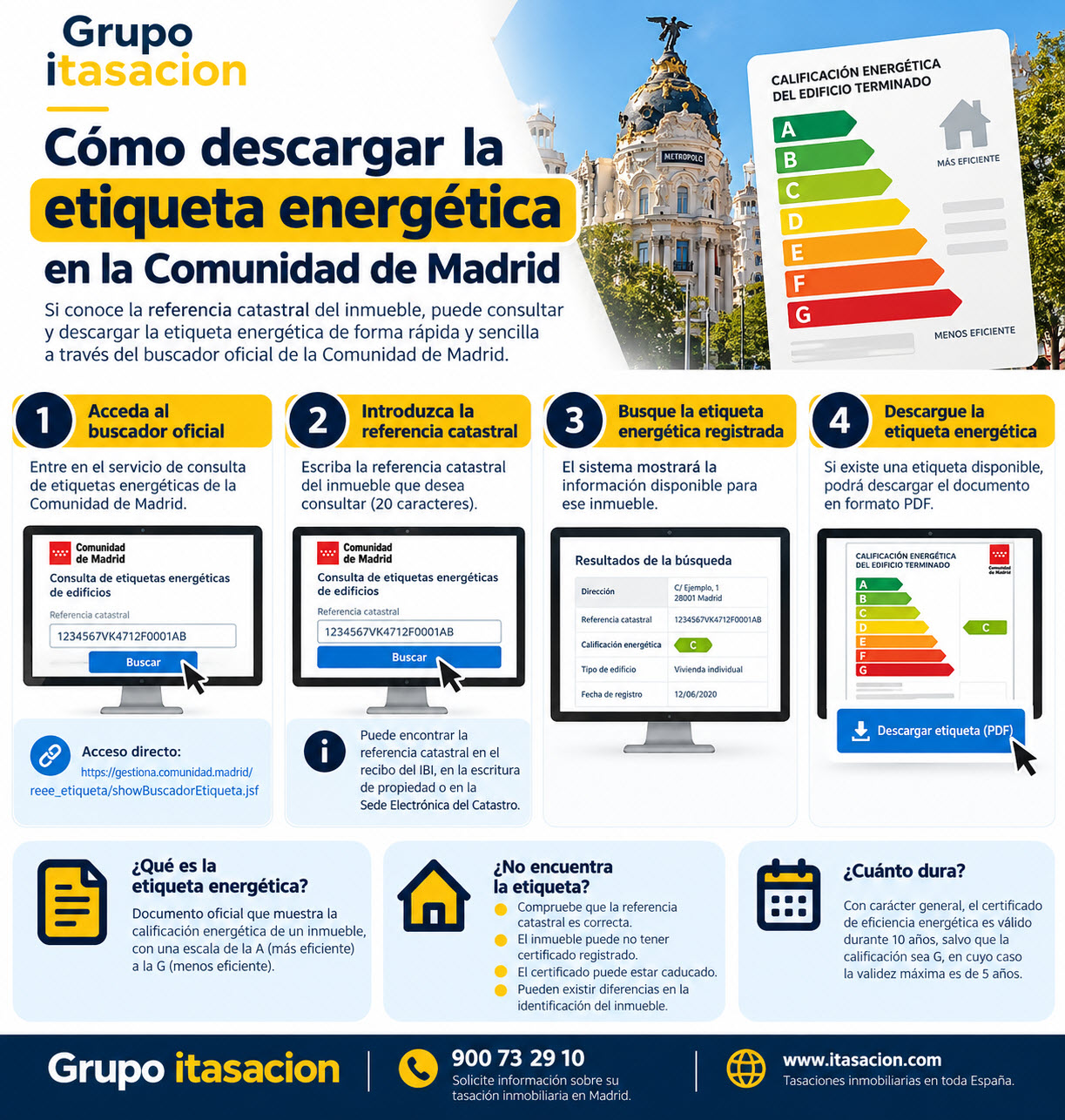 como descargar la etiqueta energetica en la Comunidad de Madrid